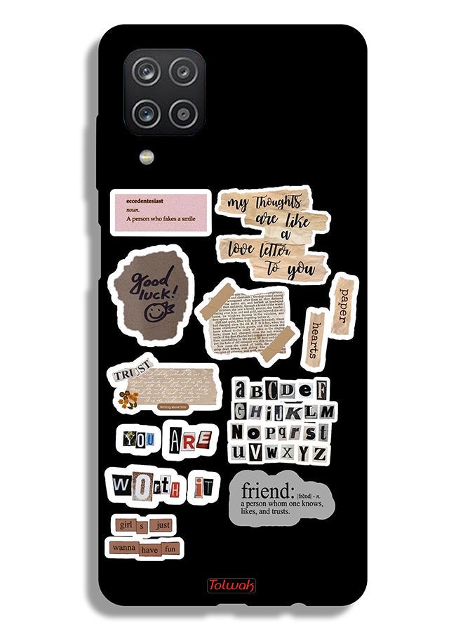 Tolwak Samsung Galaxy M12 Protective Case Cover Good Luck Quotes Stickers - Image 1