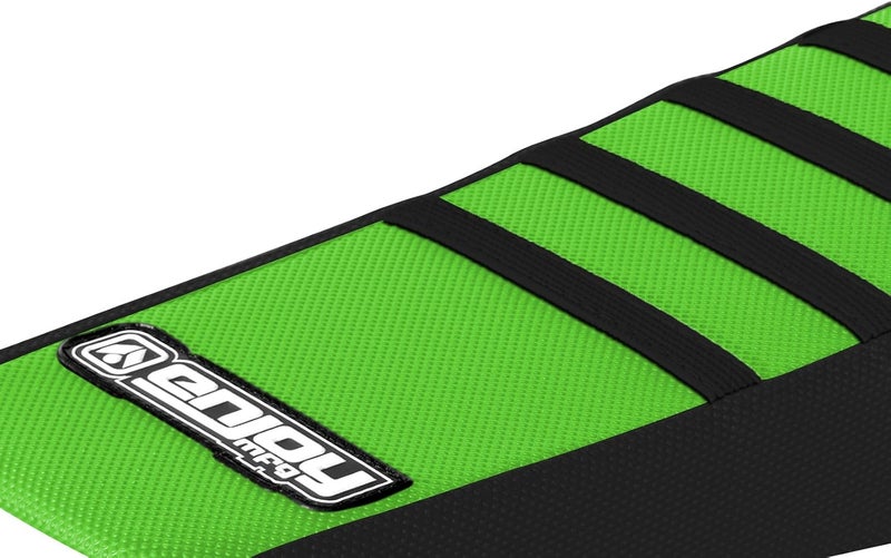 Enjoy MFG Seat Cover for 1995-2007 Kawasaki KDX 200 KDX 220 - Black Sides/Green Top/Black Ribs - Image 2
