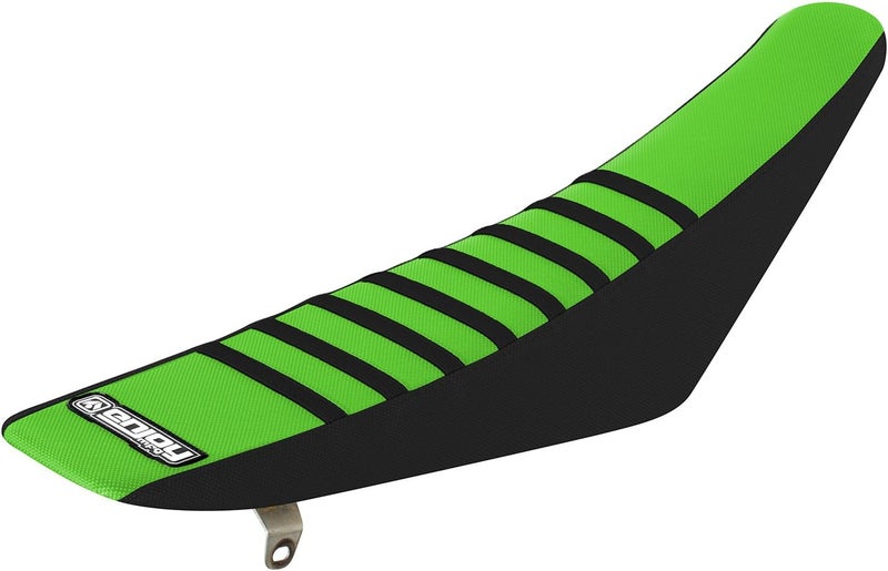 Enjoy MFG Seat Cover for 1995-2007 Kawasaki KDX 200 KDX 220 - Black Sides/Green Top/Black Ribs - Image 1