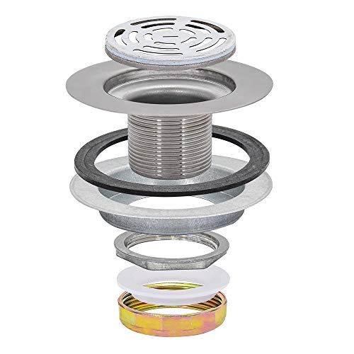 EZFLO Kitchen Sink Strainer with Flange and DieCast Nut Stainless Steel FlatTop Strainer with 312 Inch to 4 Inch Opening 30031