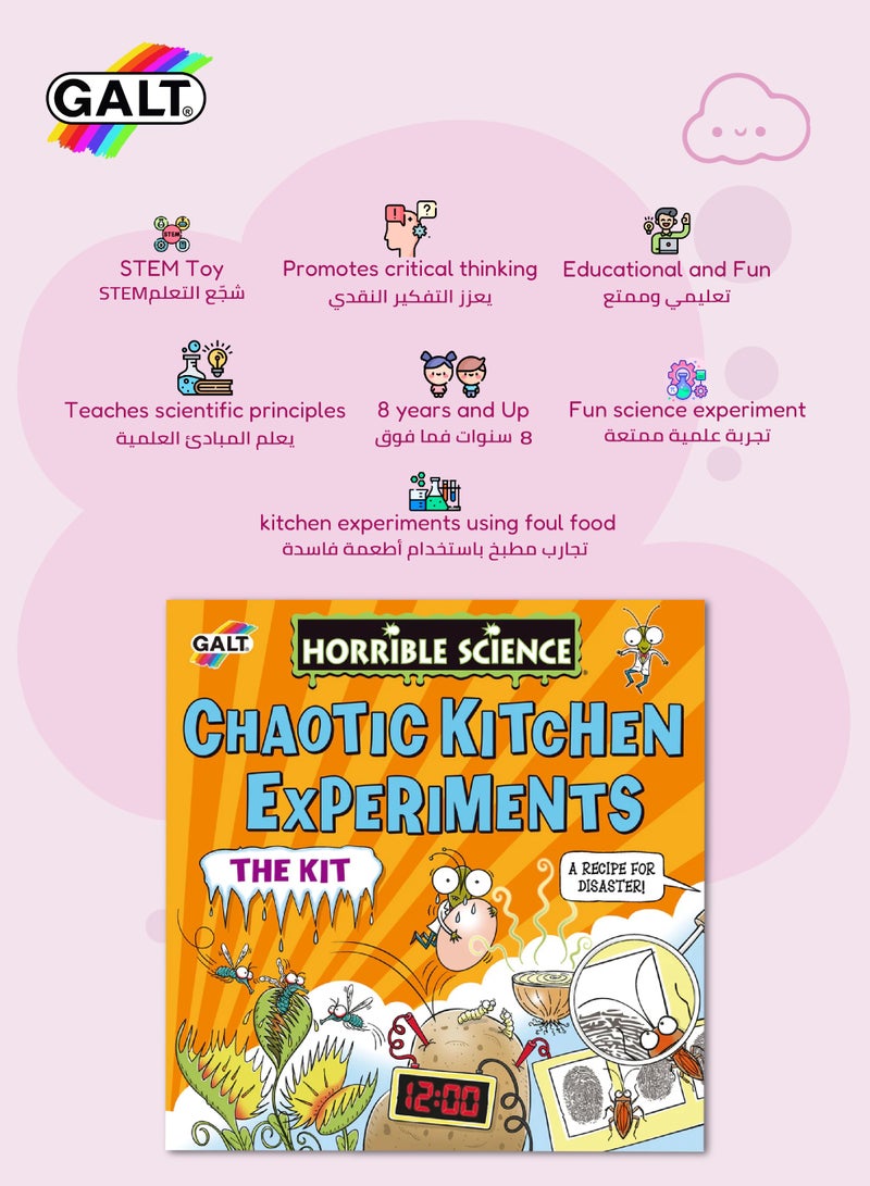 Galt Toys Chaotic Kitchen Science Kit | 14 Gross Experiments with Bugs & Food | Potato Clock, Mystery Messages & Flesh-Eating Plant | Includes Lab Book | 26x7.5x27 CM | Ages 8+ - Image 3