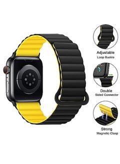 Double Side Reversible Magnetic Strap 41mm 40mm 38mm Soft Silicone Loop Strap For iWatch Series Ultra/8/7/SE/6/5/4/3/2/1 Black/Yellow - pzsku/Z14D58C6D813145277EF4Z/45/_/1686643337/dd2ab540-d6eb-4e87-9334-ef8ac98f5573