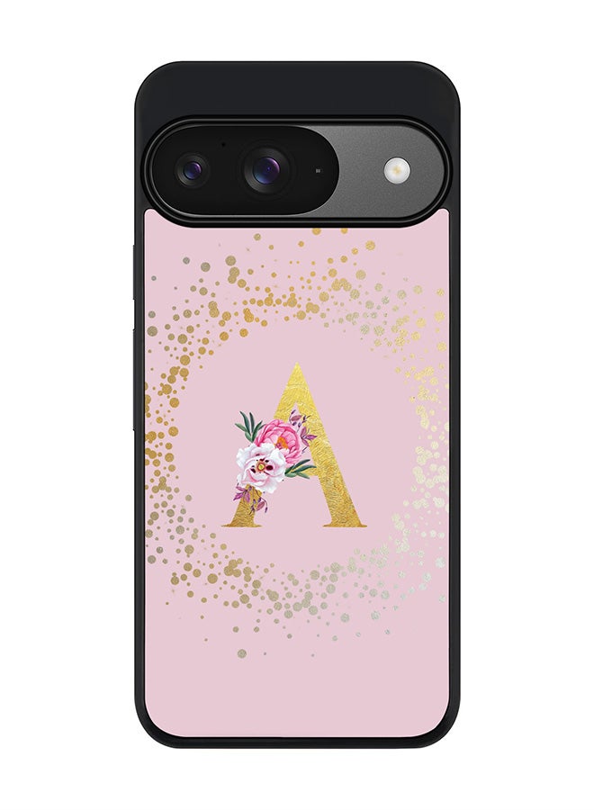 Stylizedd For Google Pixel 9 Case,Slim fit Camera Protection, Shockproof Thin Phone cover - Custom Monogram Floral - A (Pink ) - Image 1