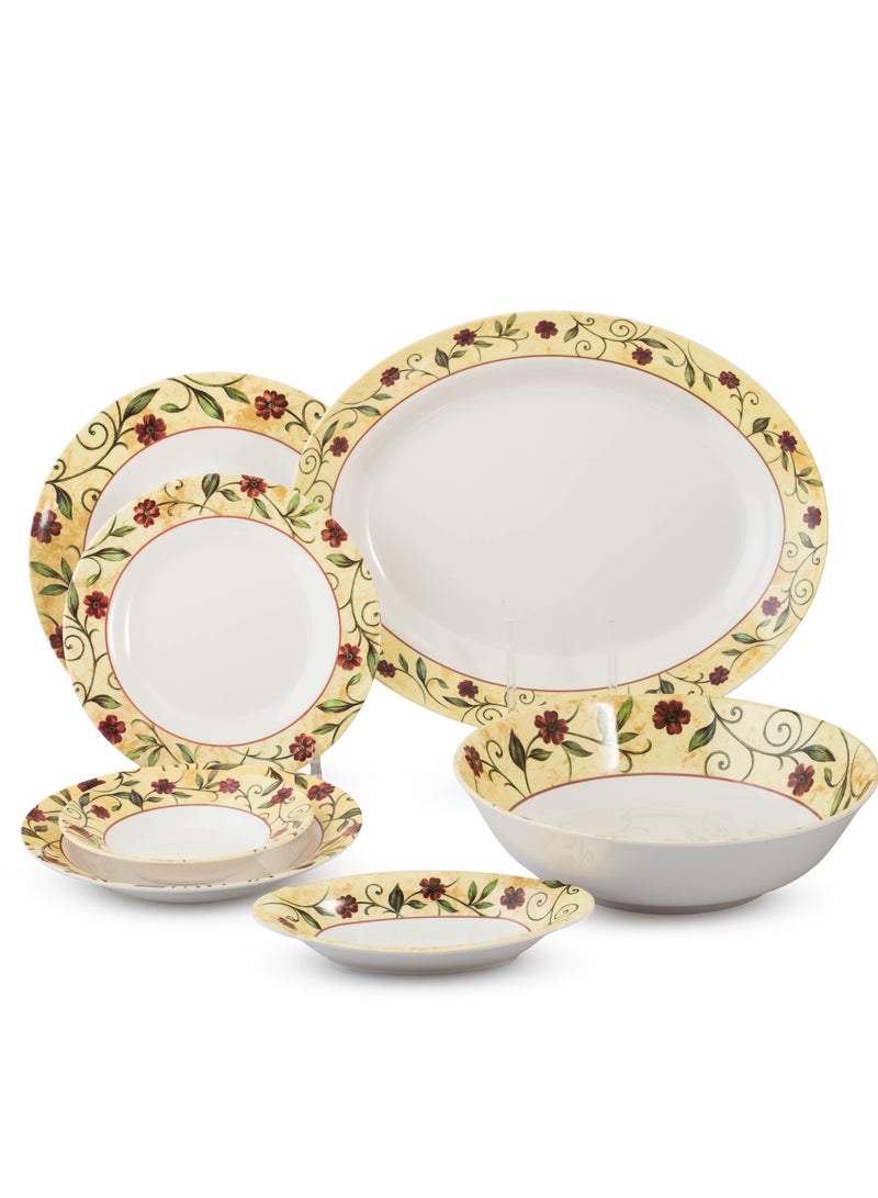 دانيا طقم سفرة ميلامين بنقشة ورد جوري 32 قطعة - Image 3