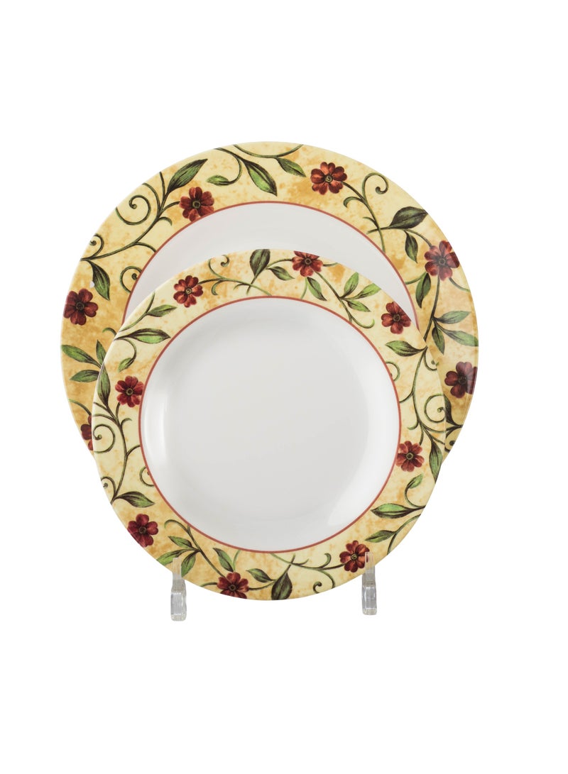 دانيا طقم سفرة ميلامين بنقشة ورد جوري 32 قطعة - Image 4