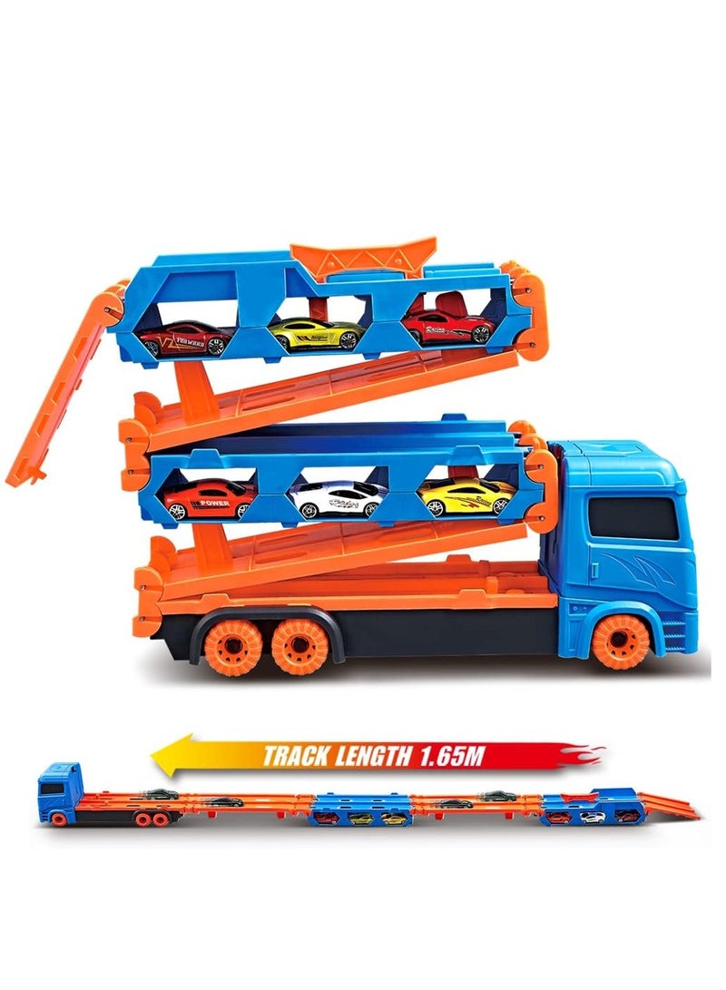 Transport Truck Toys Cars for Boys Ages 3 4 5 6, Portable Truck Toy with 6 Race Cars, Best Gift Carrier Vehicles Toys Set for Kids - Image 3