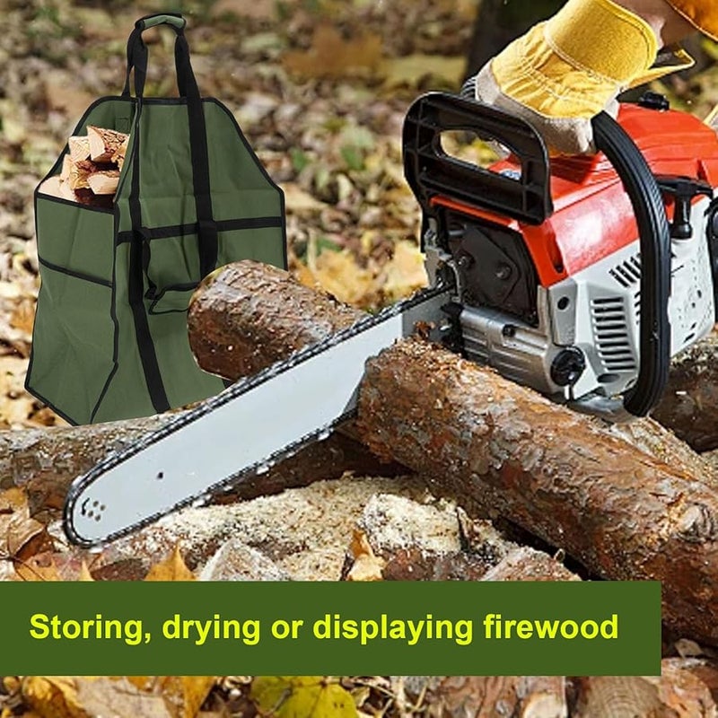 حقيبة كبيرة لحمل الحطب بمقبض مزدوج مقاومة للماء للتخزين للتخييم والشواء والفحم - Image 5