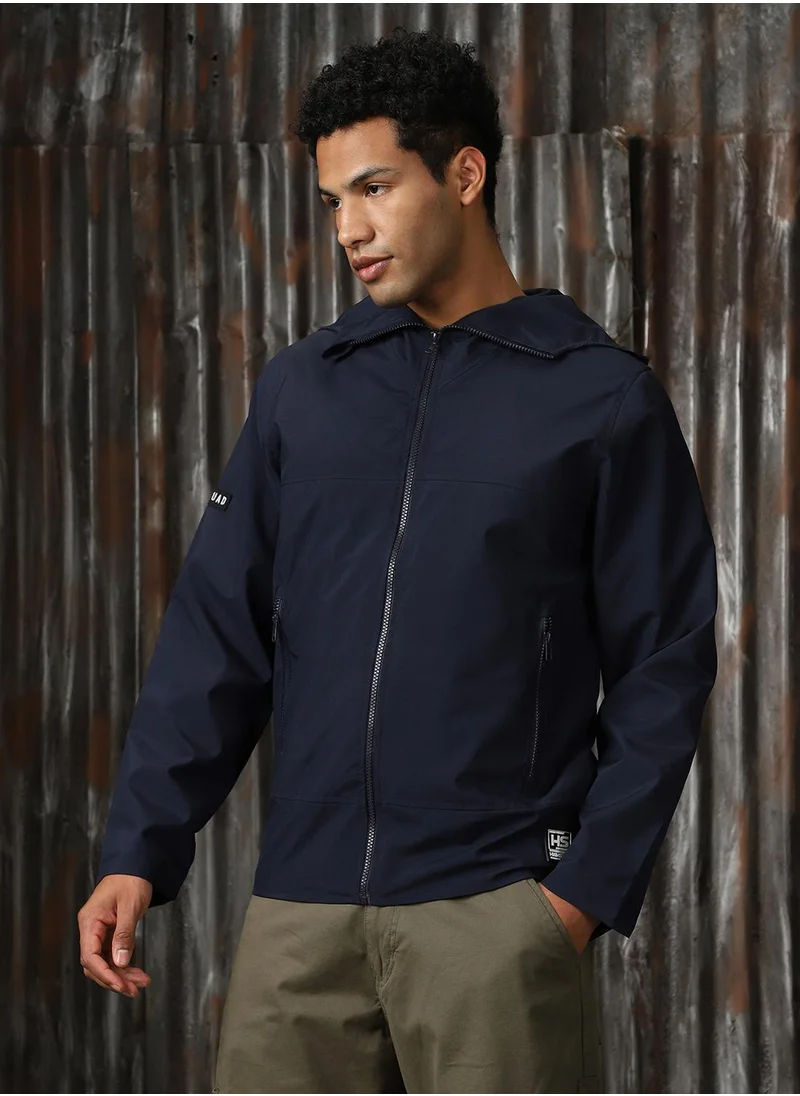 HIGH STAR Men's Dark Navy 100% Polyester Printed Jacket