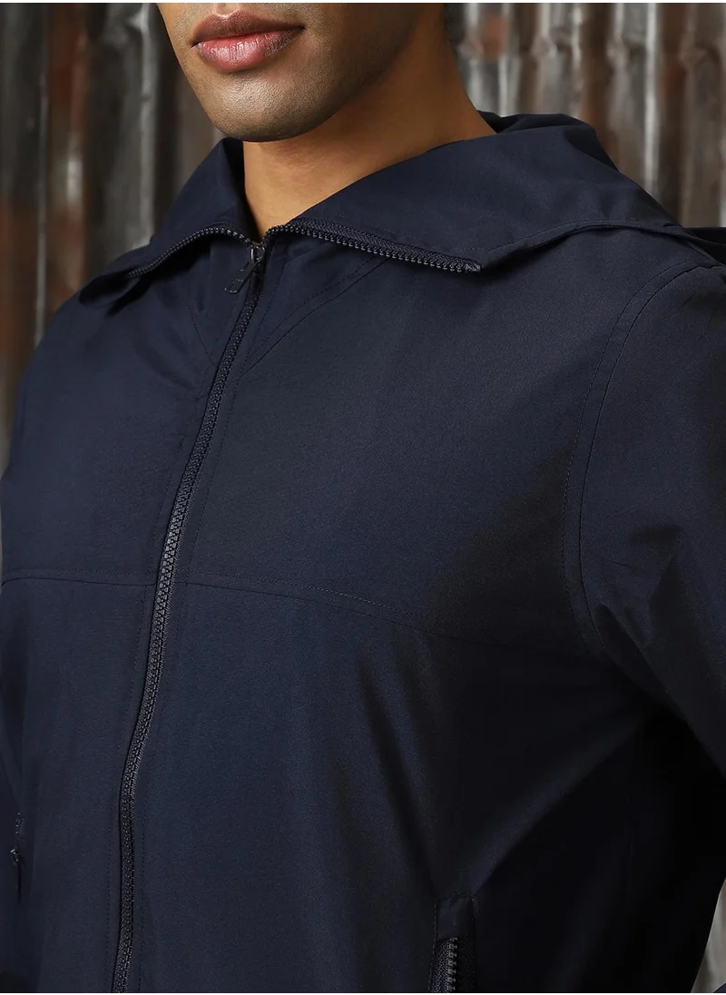 HIGH STAR Men's Dark Navy 100% Polyester Printed Jacket