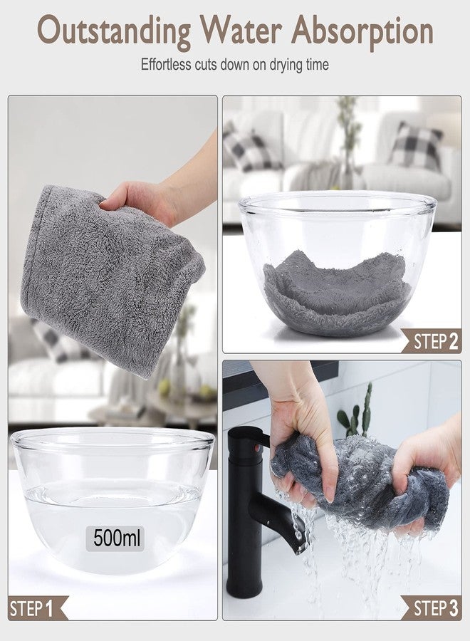 FLOPRO Microfiber Hair Towel Wrap Super Absorbent Twist Turban for Women Fast Drying Hair Caps with Buttons for Drying Curly, Long & Thick Hair Anti Friz - Image 5
