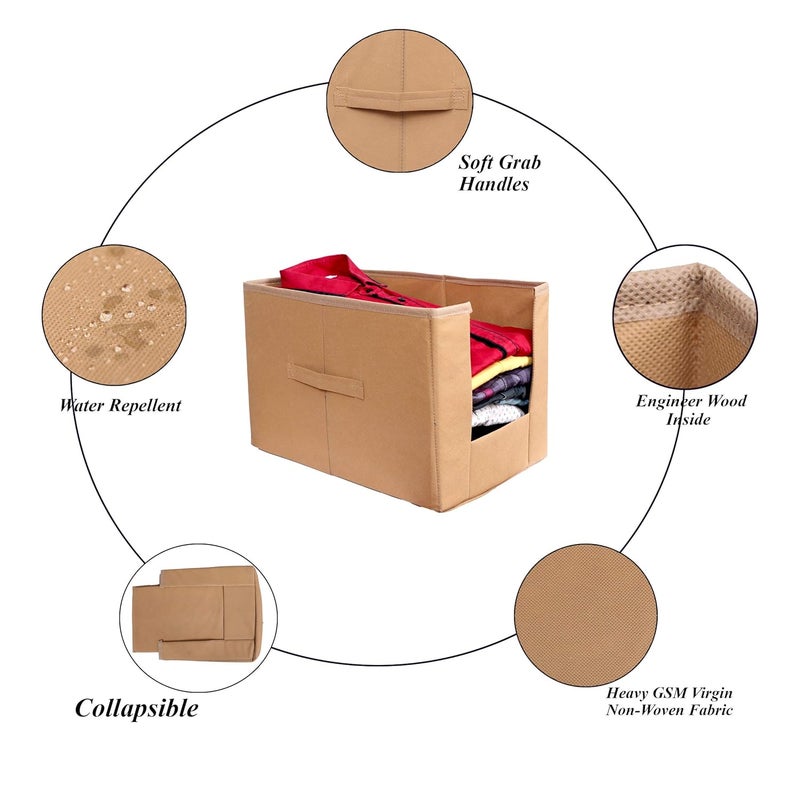ABBASI Non Woven Shirt Stacker Wardrobe Organizer SetBiscuit Pack of 2 - Image 2