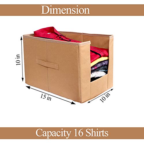 ABBASI Non Woven Shirt Stacker Wardrobe Organizer SetBiscuit Pack of 2 - Image 5
