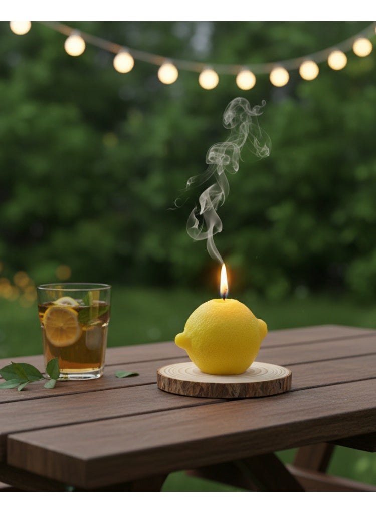 شمعة عطرية بشكل ليمون محاكي – العلاج بالعطور، ديكور المنزل والعطلات، أجواء الحفلات، ضوء الشموع الرومانسي، تعزيز المزاج - Image 4