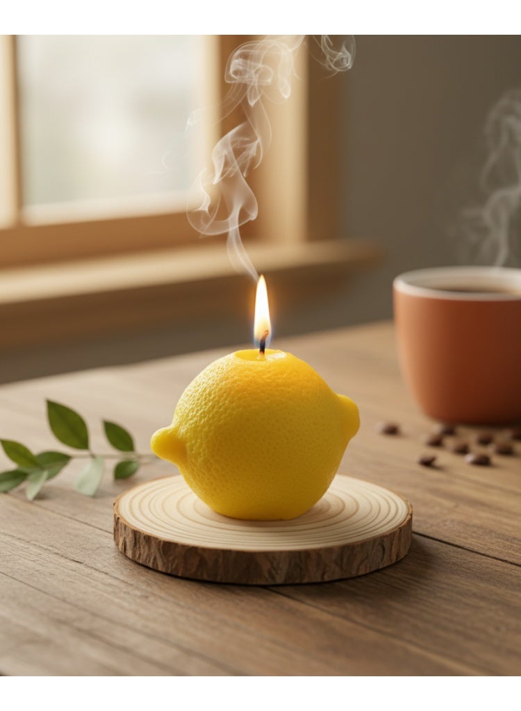 شمعة عطرية بشكل ليمون محاكي – العلاج بالعطور، ديكور المنزل والعطلات، أجواء الحفلات، ضوء الشموع الرومانسي، تعزيز المزاج - Image 2