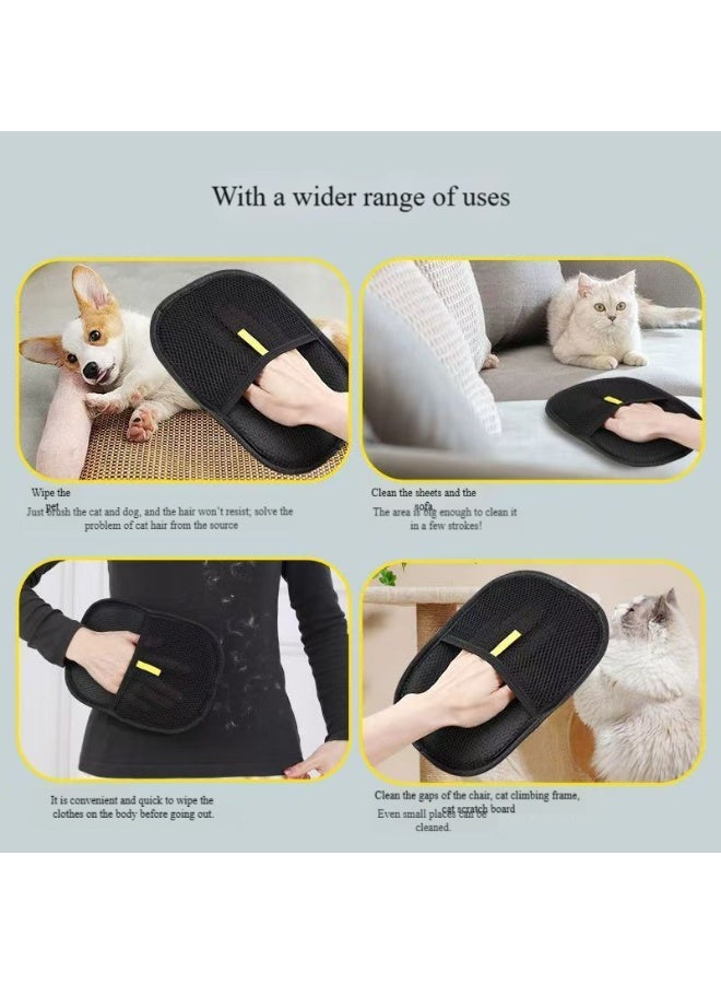 Large sized pet electrostatic hair removal gloves with bi-directional brushing and adhesive properties, essential gloves for cat and dog pet keeping, cat hair cleaning - Image 2