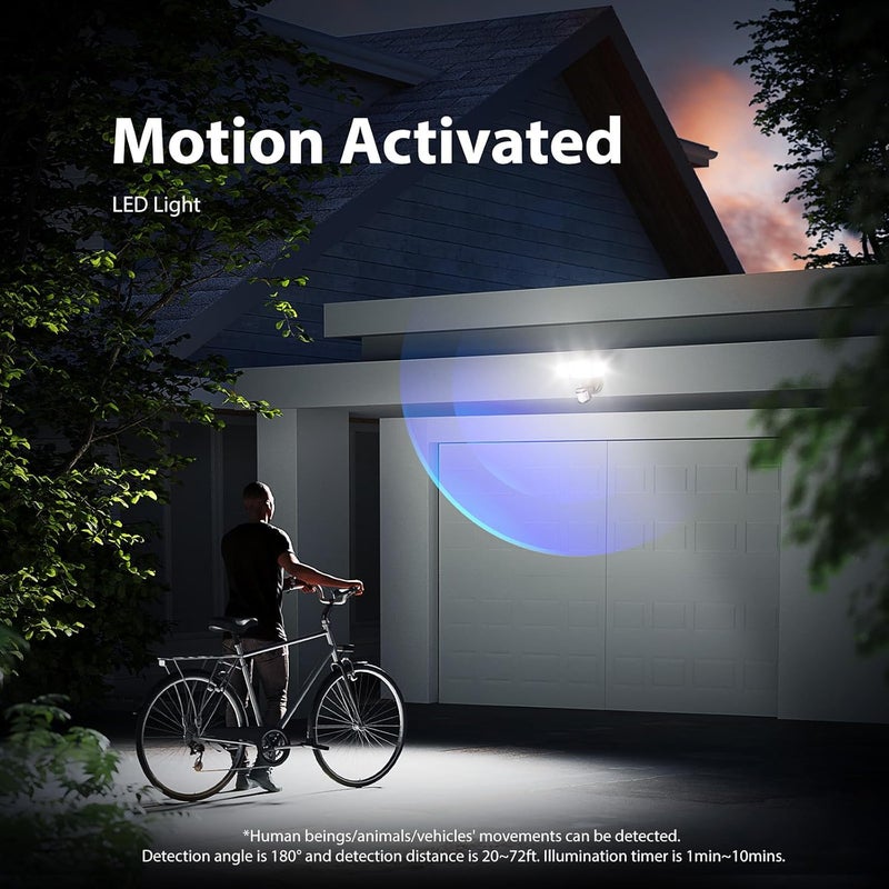 Onforu 100W LED Motion Sensor Outdoor Lights, Dusk to Dawn Flood Light Outdoor Motion Sensor, Hardwired Security Lights Floodlights Outside 11000LM 6500K Daylight IP65 Waterproof (Brown) - Image 4
