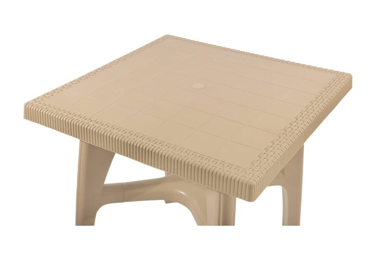 Plastic Table (Trapeza) Plastic High 80 * 80cm (Beige) - Image 1