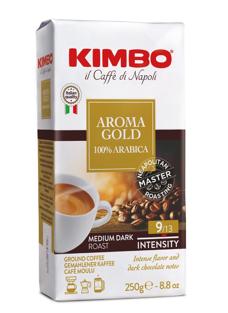 KIMBO KIMBO Aroma Gold 100% Arabica - Ground Coffee - 250 GR 