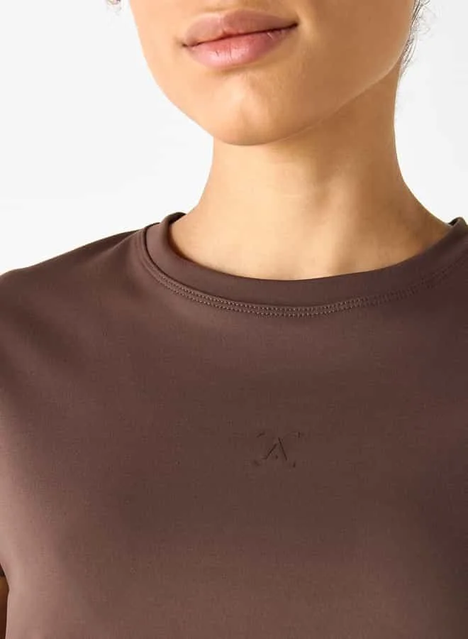 ADOT by Splash Crew Neck Crop T-shirt with Short Sleeves