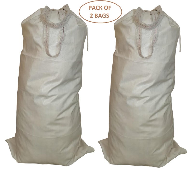 WUD 2 Pcs Laundry Peg Bag for Laundry Clothes with Strong Handles FoldableWashable ReusableEasy to Carry Material Thick Cotton Fabric - Image 2