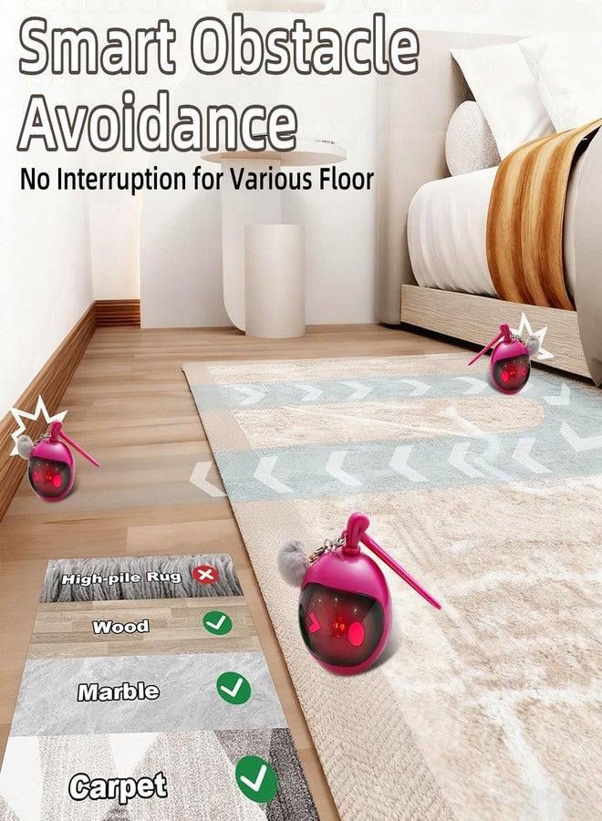 TVM Interactive Cat Toys for Indoor Cats, Automatic Motion Activated Kitten Ball Toy, Moving Stimulation Cat Toys for Bored Indoor Adult Cats, Low Noise Fast Rolling Moving Ball (Rose Red) - Image 5
