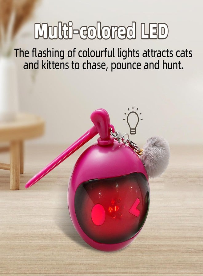 TVM Interactive Cat Toys for Indoor Cats, Automatic Motion Activated Kitten Ball Toy, Moving Stimulation Cat Toys for Bored Indoor Adult Cats, Low Noise Fast Rolling Moving Ball (Rose Red) - Image 3