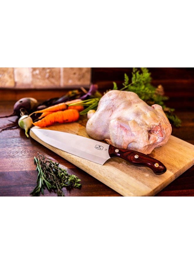 Buck Knives 931 Chef's Knife, 8-Inch 420HC Stainless Steel Blade, DymaLux Rosewood Handle, Kitchen Cutlery - Image 2