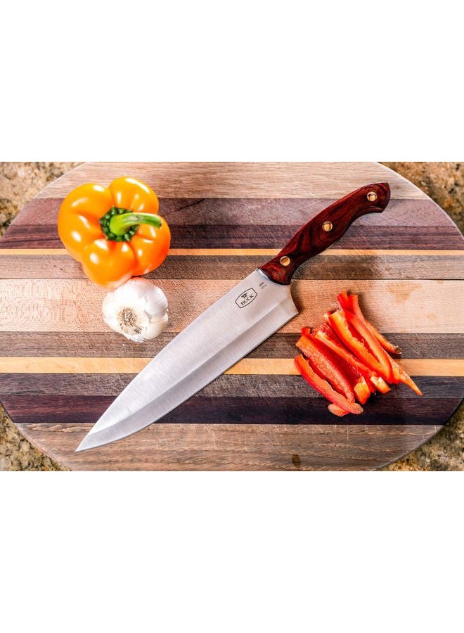 Buck Knives 931 Chef's Knife, 8-Inch 420HC Stainless Steel Blade, DymaLux Rosewood Handle, Kitchen Cutlery - Image 4