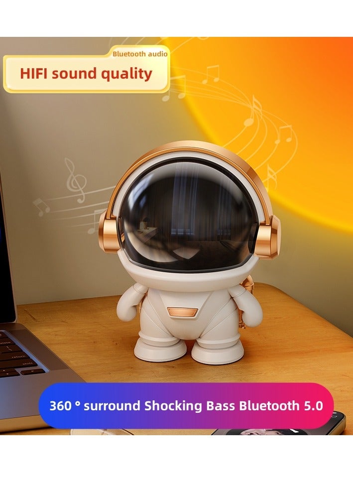 Portable Bluetooth speaker, 24-hour playback time, 10M Bluetooth range, enhanced bass, noise cancelling microphone, colorful white, desktop creative ornament  - Image 1