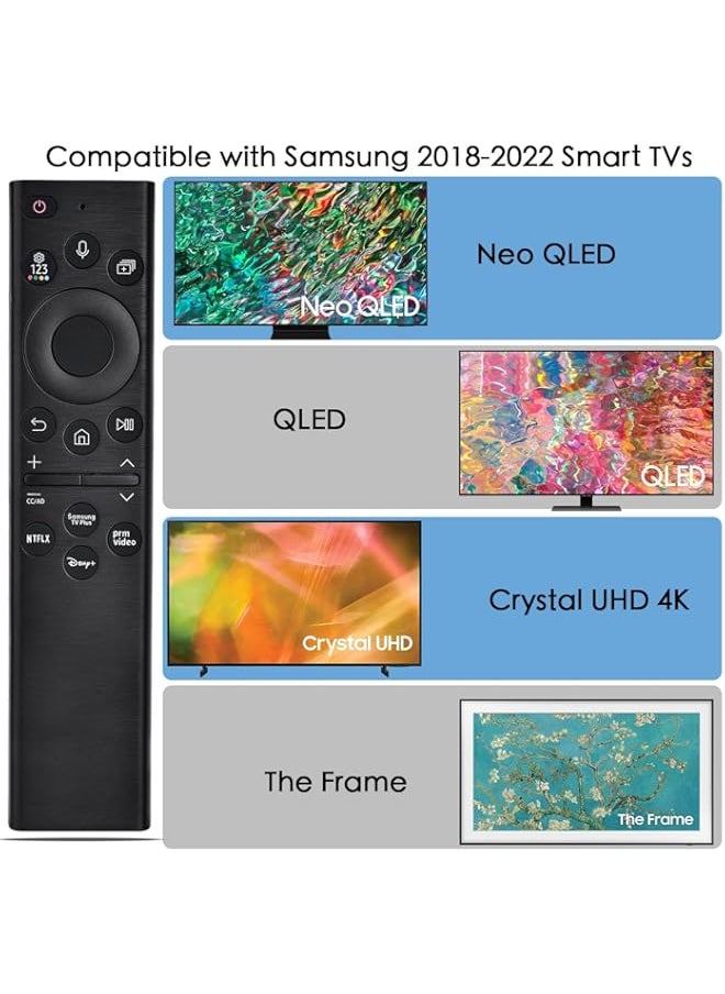 KOOMOER Replacement Voice Remote for Samsung Smart TV: Low Power Tech Control,Compatible with 2022 BN59-01385A(no Solar),for Most 2018 to 2022 Smasung Crystal UHD QLED The Frame QLED 4K 8K Smart TV