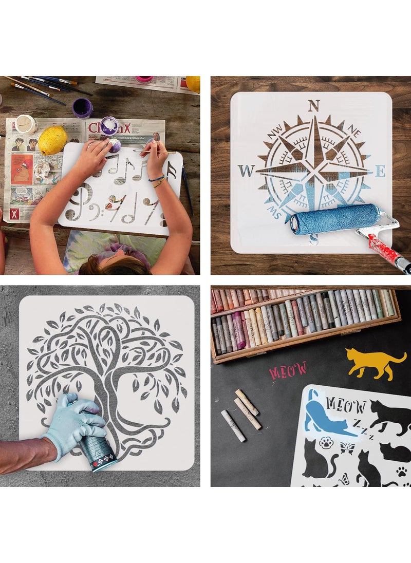 FINGERINSPIRE FINGERINSPIRE Horse Stencil 11.7x8.3 inch 5 Running Horses Stencil Plastic Galloping Horses Painting Stencil Reusable Horse Template DIY Mustang Stencil for Painting on Wood, Floor, Wall  - Image 4