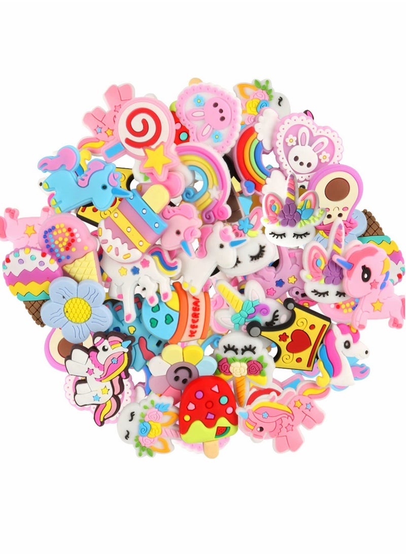 SYOSI - Croc Charms 50 Pcs Unicorn Shoe Decoration Charms Crocs Pins Crocs Accessories - Image 1