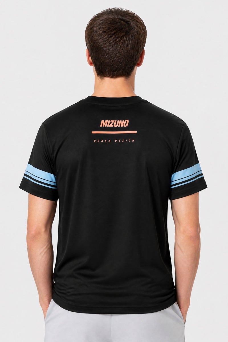 Mizuno Men Sportswear Fit Short Sleeve Outdoor T-Shirt, Black - Image 2