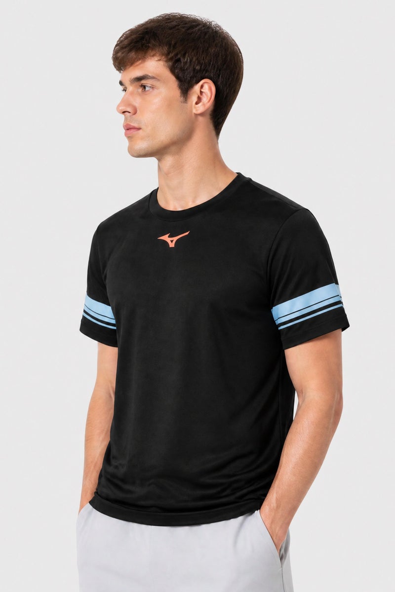 Mizuno Men Sportswear Fit Short Sleeve Outdoor T-Shirt, Black - Image 3