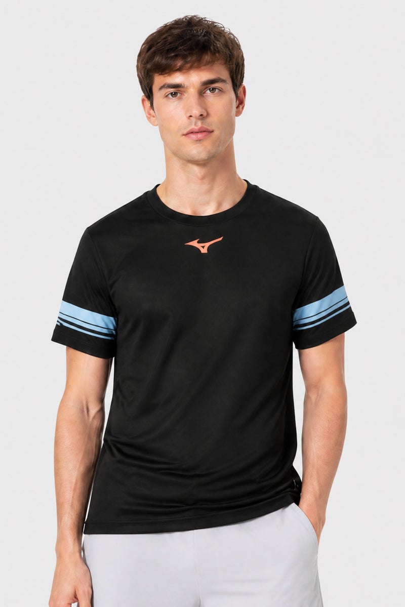 Mizuno Men Sportswear Fit Short Sleeve Outdoor T-Shirt, Black - Image 1