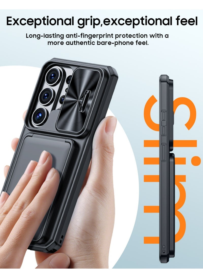 HaDoii for Samsung Galaxy S26 Ultra Case Wallet with RFID Blocking, Card Holder, Slide Camera Lens Cover, Silicone Edge Raised, Rugged Heavy Duty Phone Cover Case for Galaxy S26 Ultra, Black - Image 4