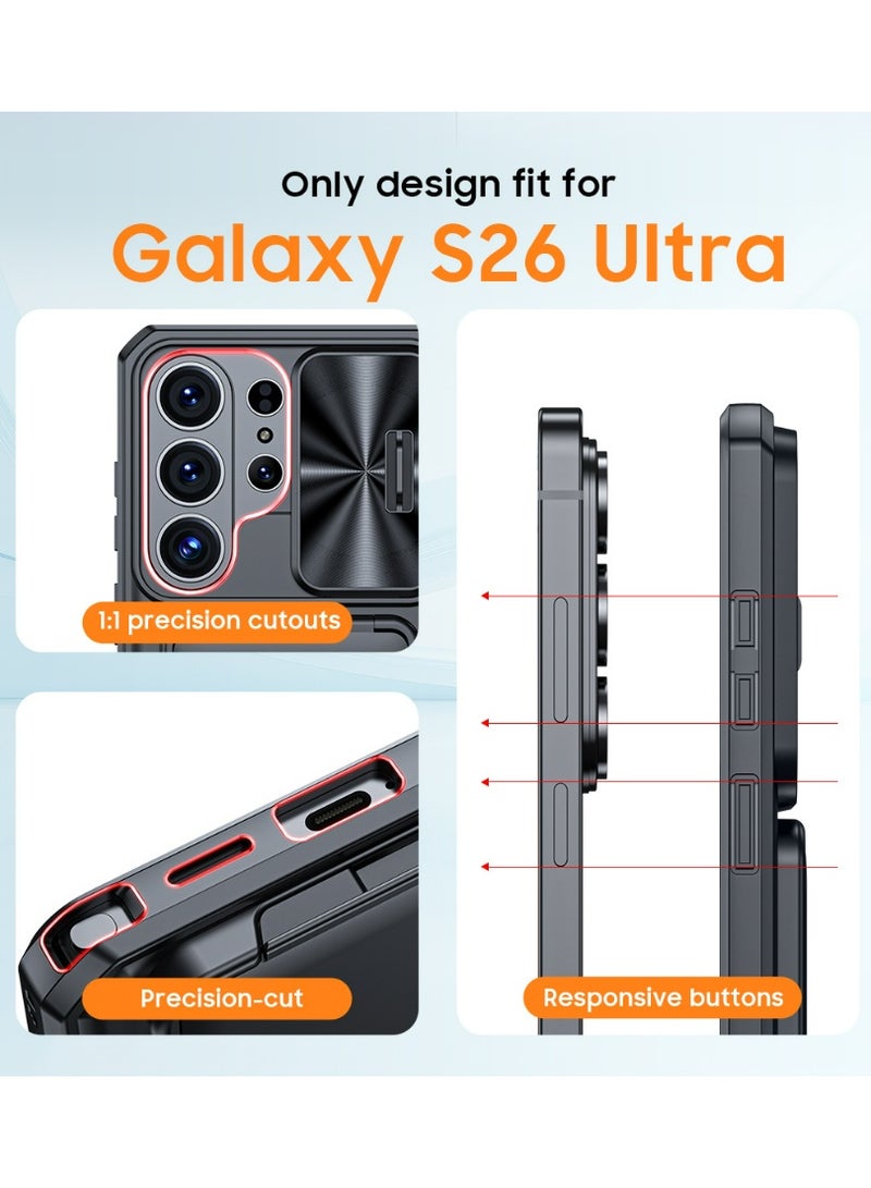 HaDoii for Samsung Galaxy S26 Ultra Case Wallet with RFID Blocking, Card Holder, Slide Camera Lens Cover, Silicone Edge Raised, Rugged Heavy Duty Phone Cover Case for Galaxy S26 Ultra, Black - Image 2