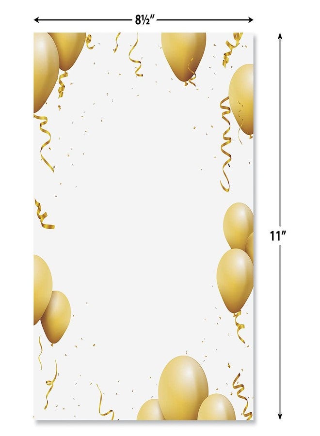 Current Gold Balloons Anniversary Letter Paper - Birthday Stationery Papers With Decorative Border Designs, Printable Holiday, Wedding, & Party Invitation Letterhead Sheets, Set of 25, 8 1/2" x 11" - Image 2