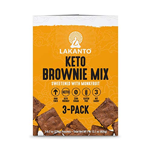 Lakanto Sugar Free Brownie Mix - Sweetened with Monk Fruit Sweetener, Keto Diet Friendly, Delicious Dutched Cocoa, High in Fiber, 3g Net Carbs, Gluten Free, Easy to Make Dessert (Pack of 3) - Image 1