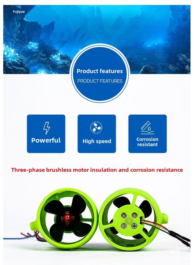 Remote Control Boat 12-24V Brushless Underwater Robot Thruster Nest Boat Pull Net Boat Rescue Boat Underwater Motor-Color:Thruster 1 Positive Propeller + 40a Esc