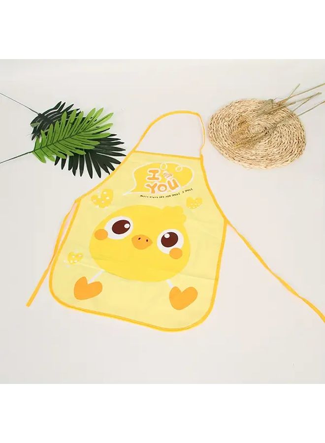 Toddler Kids Bib and Apron Set Long Sleeves Yellow Duck Design with Pockets Easy Clean Feeding and Painting Outfit Playful Kids Wear - Image 4