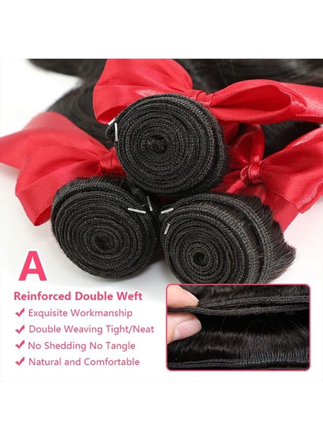 10A Brazilian Body Wave Bundles 20 22 24 Inch Human Hair Bundles 100% Unprocessed Virgin Hair Body Wave 3 Bundles Human Hair Weave Bundles Deals 1B Natural Black