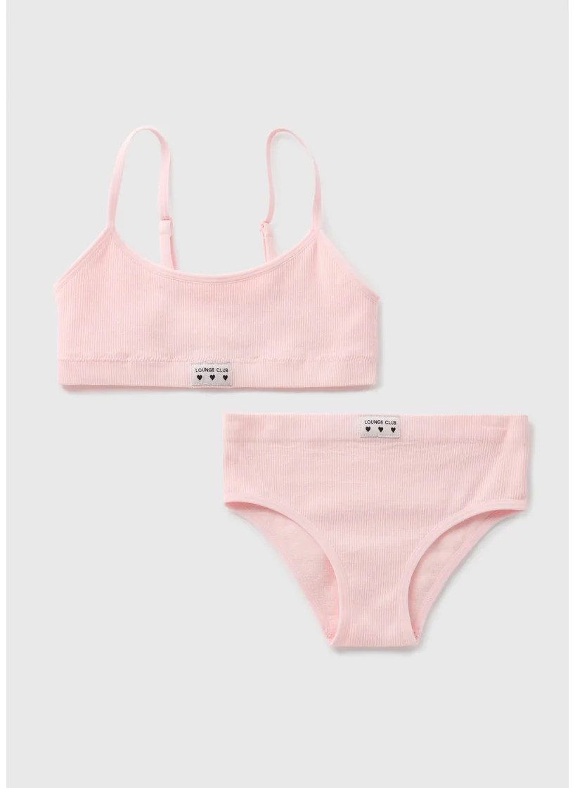 Matalan Girls Pink Seamless Top & Knickers Set