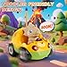 QPOU سيارة ديناصور عن بعد QPOU 2Pack للأطفال هدايا عيد الميلاد للأولاد toddlers أعمار 18 شهر 2 3 4 5 سنة سيارة دينو RC مع أضواء وموسيقى - Image 4