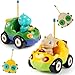 QPOU سيارة ديناصور عن بعد QPOU 2Pack للأطفال هدايا عيد الميلاد للأولاد toddlers أعمار 18 شهر 2 3 4 5 سنة سيارة دينو RC مع أضواء وموسيقى - Image 2
