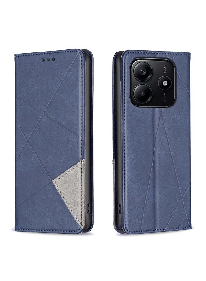 S-TOP Case For Redmi Note 14 4G 163.25mm Rhombus Texture Magnetic Leather Phone Case - Image 1