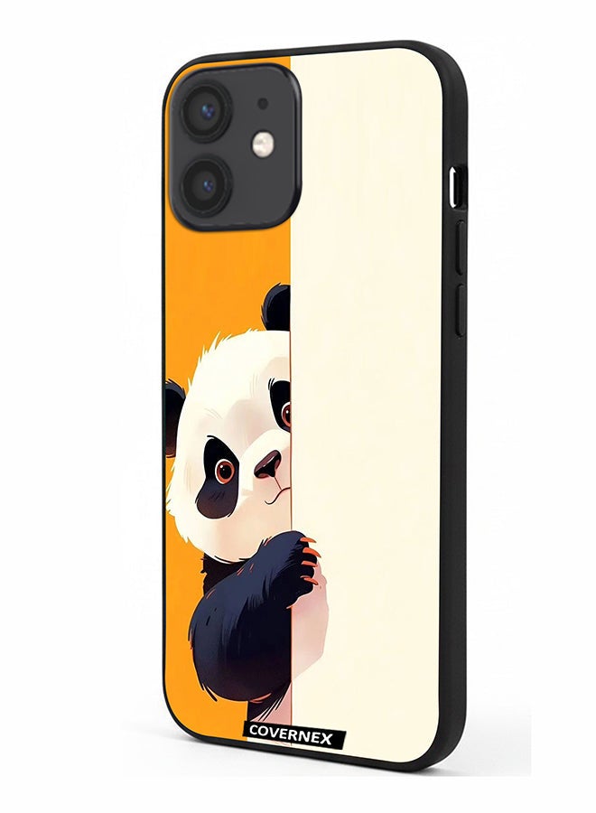 Covernex Apple iPhone 12 Mini Protective Case Cover Printed Featuring Cute Peek Behind The Wall Illustration - Image 1