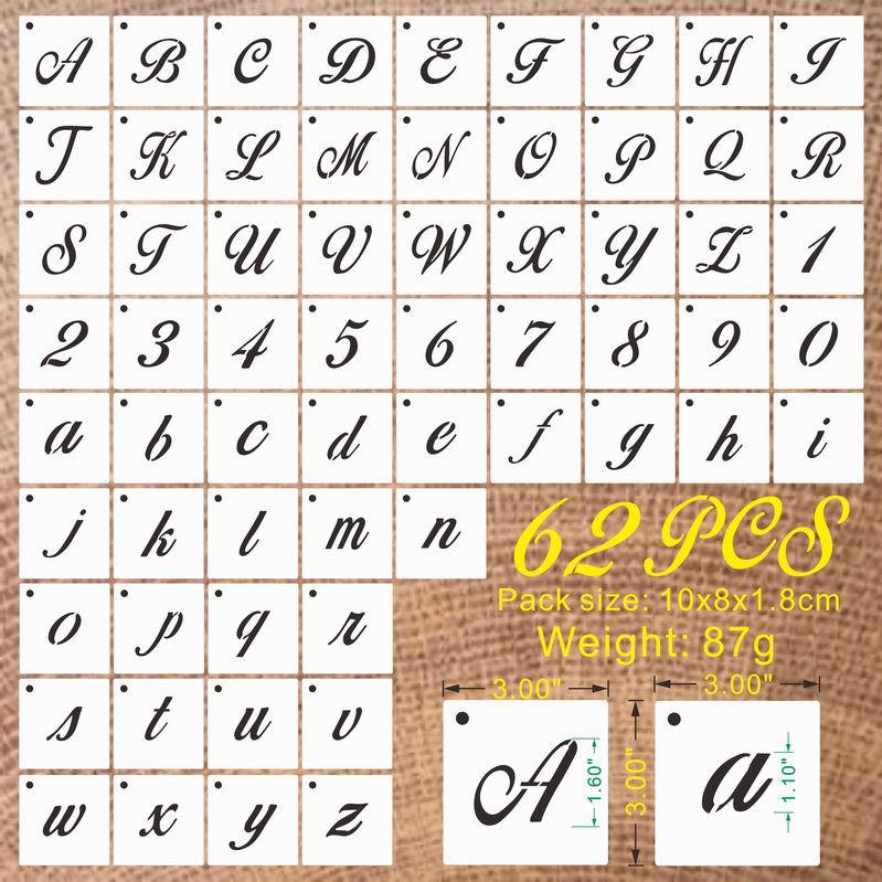 72Pcs Grass Letters Case And Case Hollow Template 72Pcs Grass Letters Case And Case Hollow Paint Template - Image 4