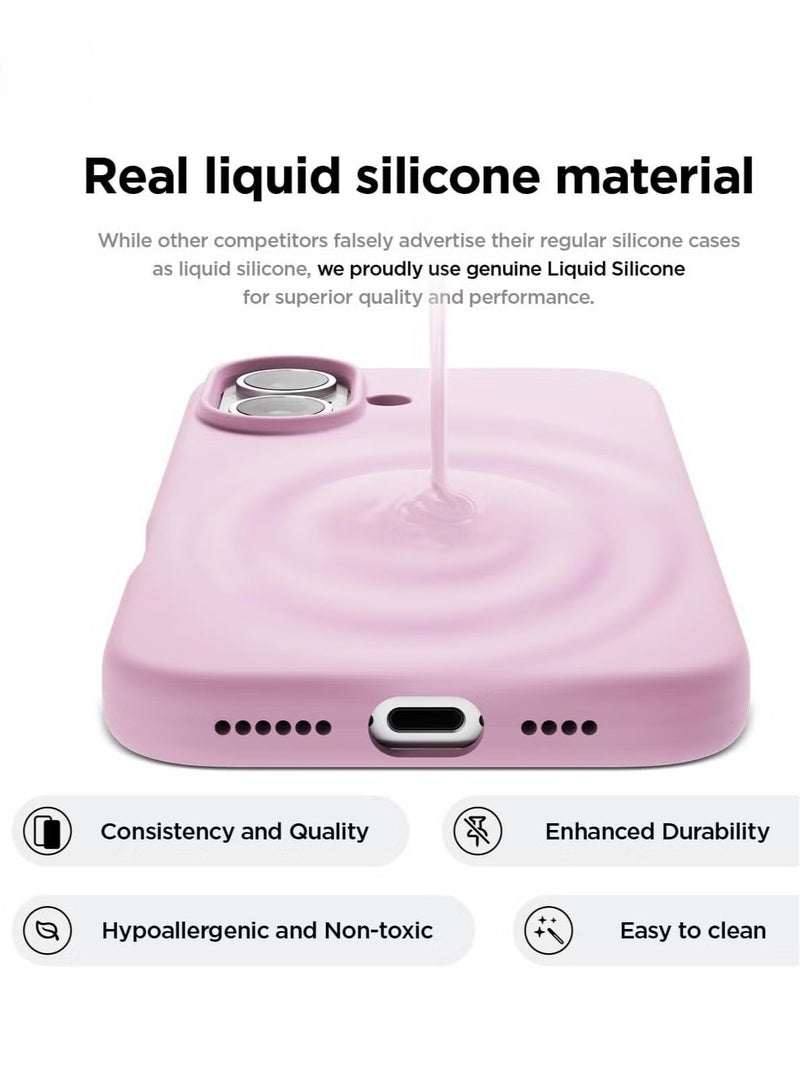 ELTRAZONE Liquid Silicone Case Cover for iPhone 16 Plus – Full Body Protection, Shockproof, Slim Design with Anti-Scratch Soft Microfiber Lining – Hot Pink - Image 2