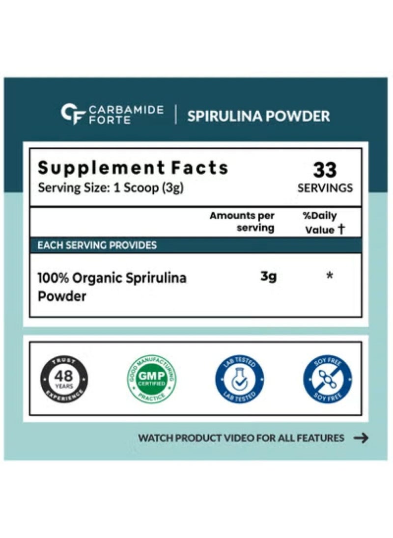 CARBAMIDE FORTE - Carbamide Forte 100% ORGANIC SPIRULINA POWDER FOR MEN & WOMEN - Image 1